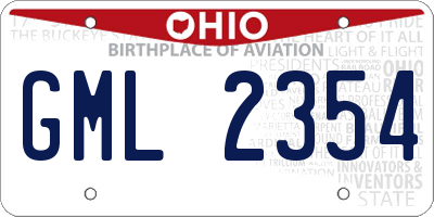 OH license plate GML2354