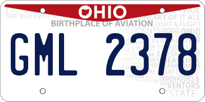OH license plate GML2378