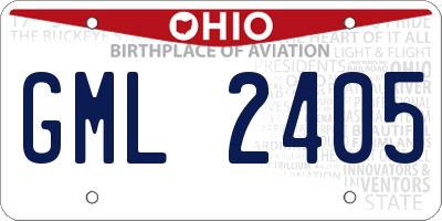 OH license plate GML2405