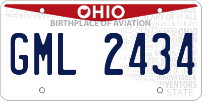OH license plate GML2434