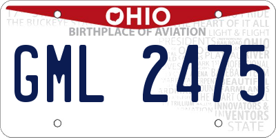 OH license plate GML2475