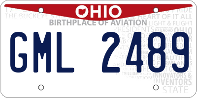 OH license plate GML2489