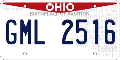 OH license plate GML2516