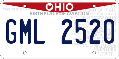 OH license plate GML2520