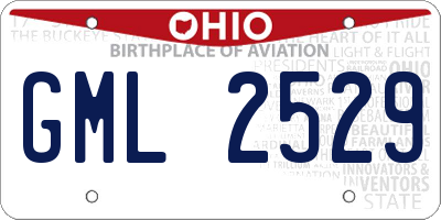 OH license plate GML2529