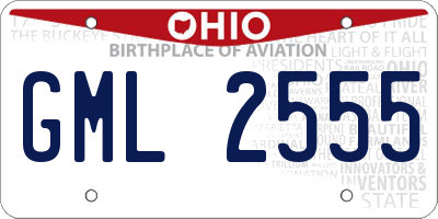 OH license plate GML2555