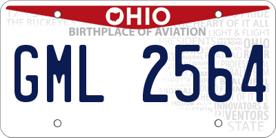 OH license plate GML2564
