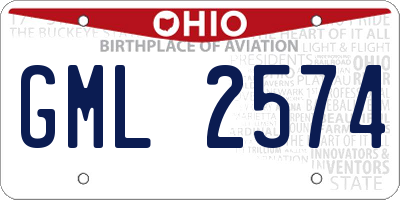 OH license plate GML2574