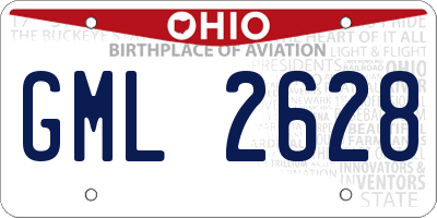 OH license plate GML2628