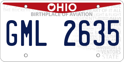 OH license plate GML2635