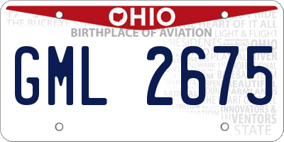 OH license plate GML2675