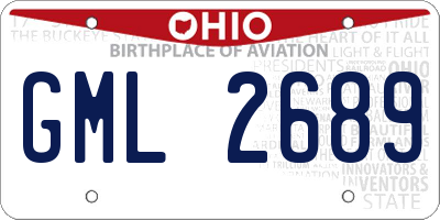 OH license plate GML2689
