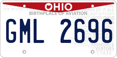 OH license plate GML2696