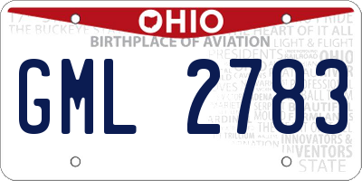 OH license plate GML2783