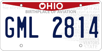 OH license plate GML2814