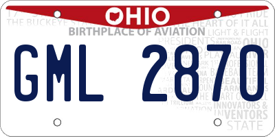 OH license plate GML2870