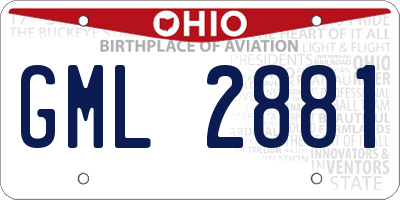 OH license plate GML2881