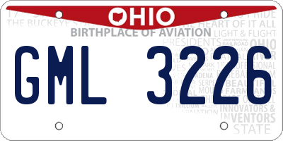 OH license plate GML3226