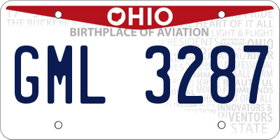 OH license plate GML3287