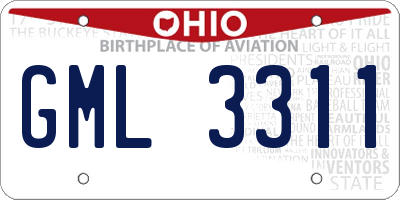 OH license plate GML3311