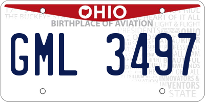 OH license plate GML3497