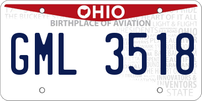 OH license plate GML3518