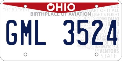 OH license plate GML3524
