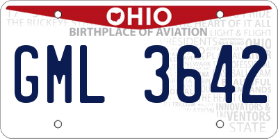 OH license plate GML3642