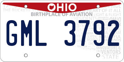 OH license plate GML3792