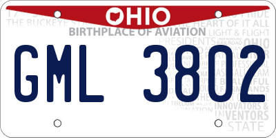OH license plate GML3802
