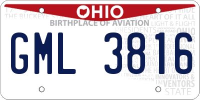 OH license plate GML3816