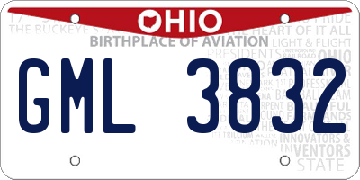 OH license plate GML3832