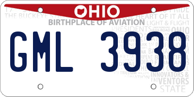 OH license plate GML3938
