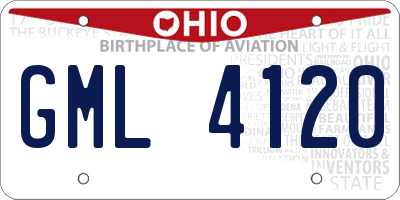 OH license plate GML4120
