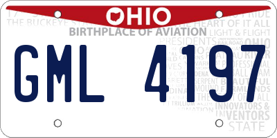 OH license plate GML4197