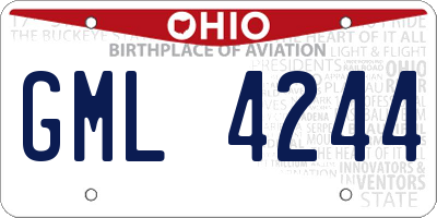 OH license plate GML4244