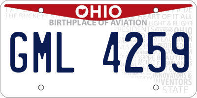OH license plate GML4259