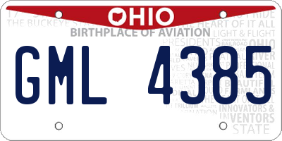 OH license plate GML4385