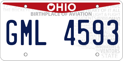 OH license plate GML4593