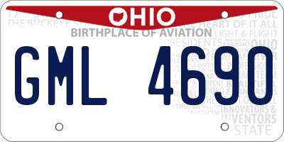 OH license plate GML4690