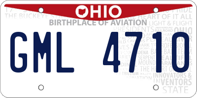 OH license plate GML4710