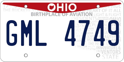 OH license plate GML4749