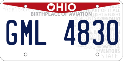 OH license plate GML4830