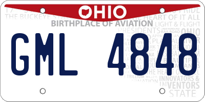 OH license plate GML4848