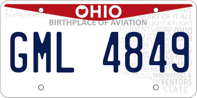 OH license plate GML4849