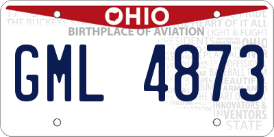OH license plate GML4873