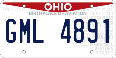 OH license plate GML4891