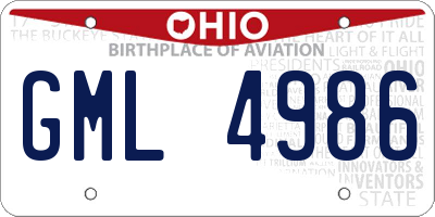 OH license plate GML4986