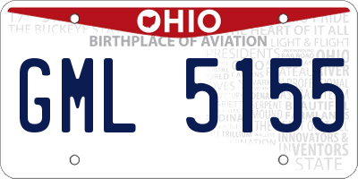 OH license plate GML5155