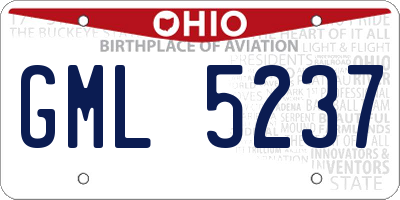 OH license plate GML5237